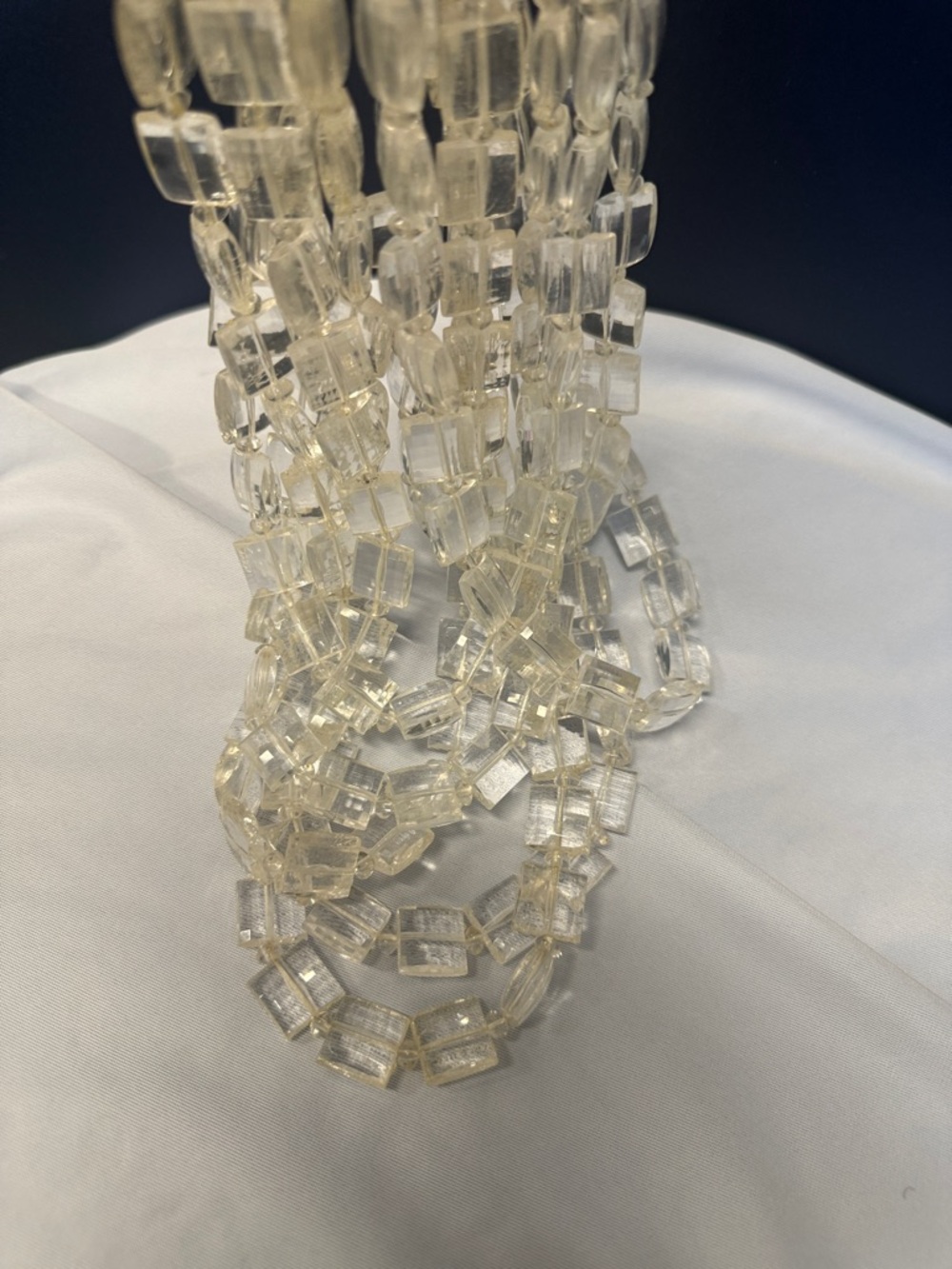 Multi-Strand Clear Beaded Statement Necklace - Picture 6 of 6